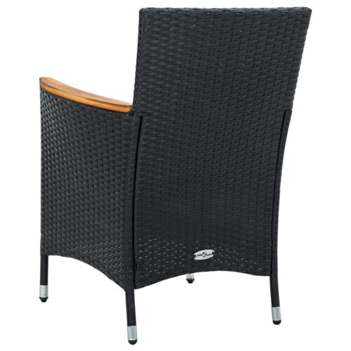 Garden Dining Chairs 4pcs Poly Rattan Black - Image 5