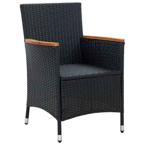 Garden Dining Chairs 4pcs Poly Rattan Black - Image 6