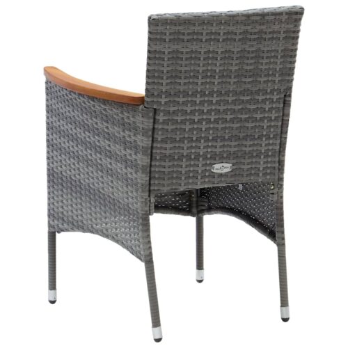 Garden Dining Chairs 4pcs Poly Rattan Grey - Image 6