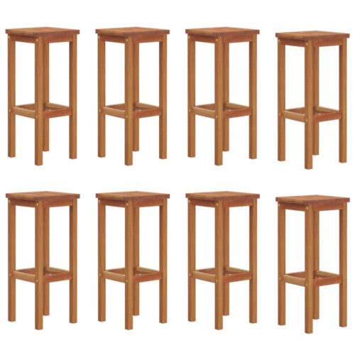 Bar Stools 8pcs Solid Wood Acacia - Image 2