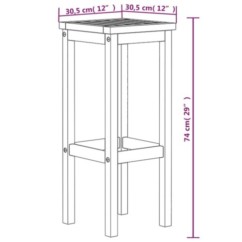 Bar Stools 8pcs Solid Wood Acacia - Image 5