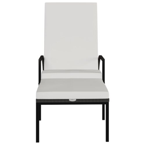 Sun Loungers 2pcs with Footrest PE Rattan Brown - Image 3