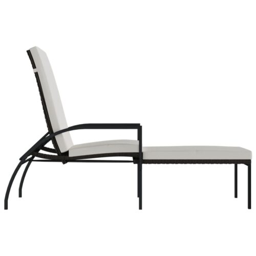 Sun Loungers 2pcs with Footrest PE Rattan Brown - Image 4