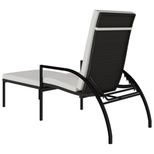 Sun Loungers 2pcs with Footrest PE Rattan Brown - Image 5