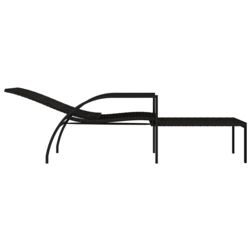 Sun Loungers 2pcs with Footrest PE Rattan Brown - Image 6