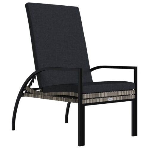 Sun Loungers 2pcs with Footrest PE Rattan Grey - Image 7