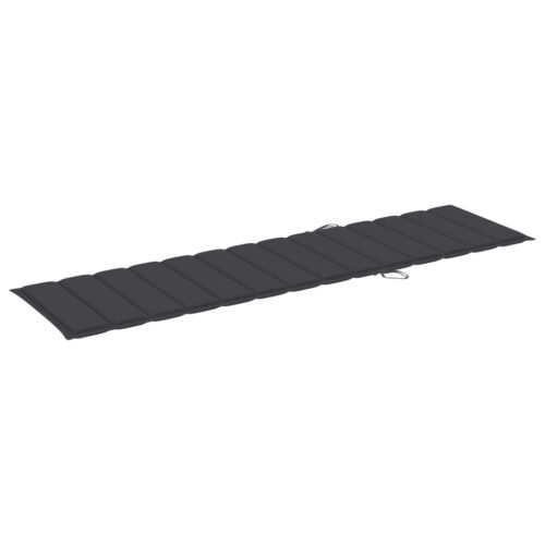 Sun Lounger with Anthracite Cushion Solid Teak Wood - Image 9