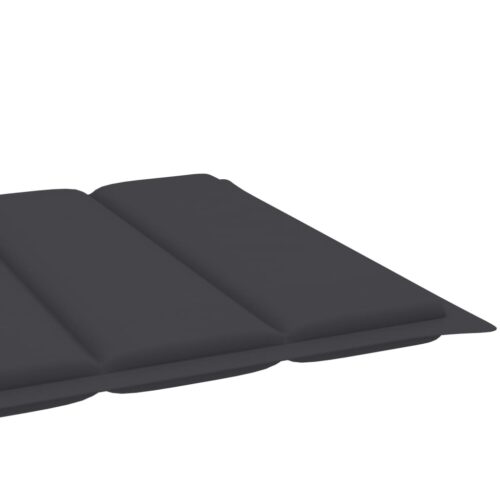 Sun Lounger with Anthracite Cushion Solid Teak Wood - Image 10