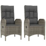 Outdoor Chairs 2pcs Poly Rattan Grey
