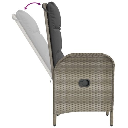 Outdoor Chairs 2pcs Poly Rattan Grey - Image 8