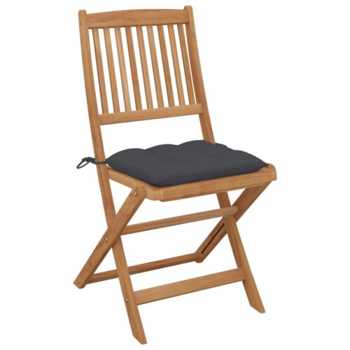 Folding Garden Chairs 6pcs with Cushions Solid Acacia Wood