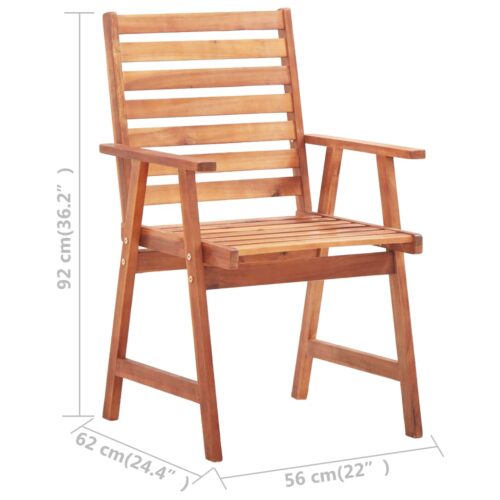 Outdoor Dining Chairs 4pcs with Cushions Solid Acacia Wood - Image 6