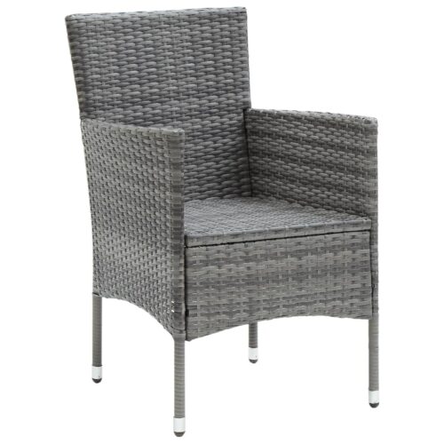 Garden Dining Chairs 4pcs Poly Rattan Grey - Image 3