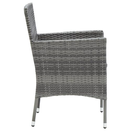 Garden Dining Chairs 4pcs Poly Rattan Grey - Image 5