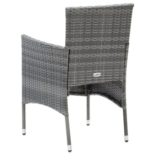 Garden Dining Chairs 4pcs Poly Rattan Grey - Image 6