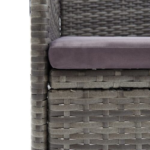 Garden Dining Chairs 4pcs Poly Rattan Grey - Image 7