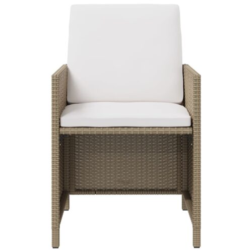 Garden Chairs with Cushions 4pcs Poly Rattan Beige - Image 4