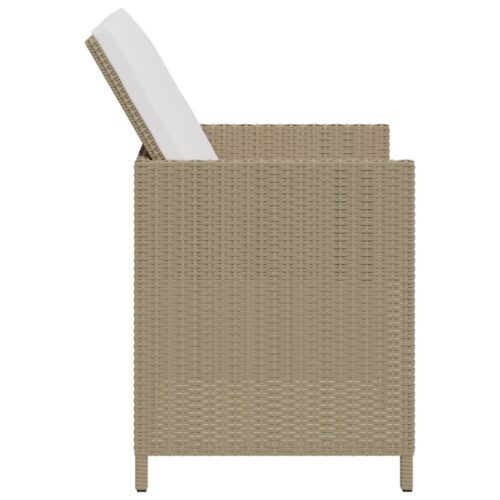 Garden Chairs with Cushions 4pcs Poly Rattan Beige - Image 5