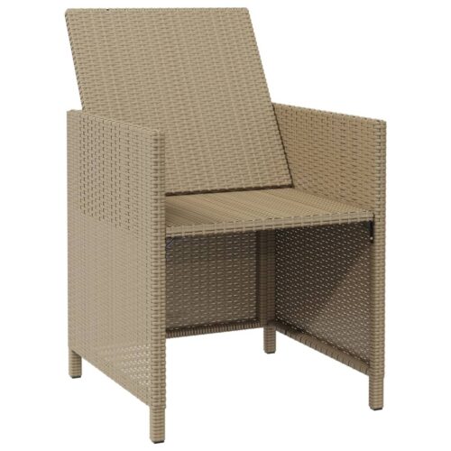 Garden Chairs with Cushions 4pcs Poly Rattan Beige - Image 7