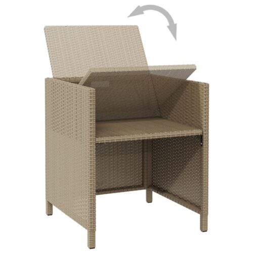 Garden Chairs with Cushions 4pcs Poly Rattan Beige - Image 8