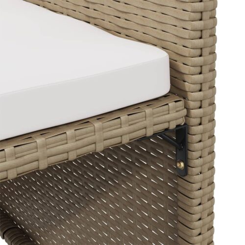 Garden Chairs with Cushions 4pcs Poly Rattan Beige - Image 9