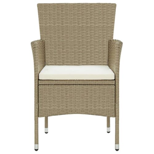 Garden Dining Chairs 4pcs Poly Rattan Beige - Image 3
