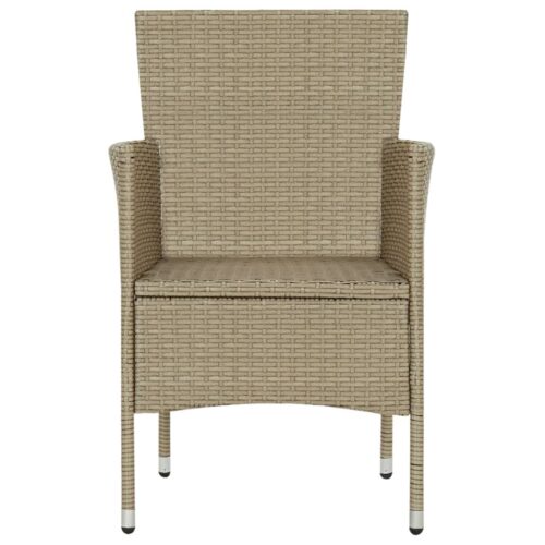 Garden Dining Chairs 4pcs Poly Rattan Beige - Image 7