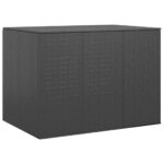 Garden Cushion Box PE Rattan 145x100x103cm Black
