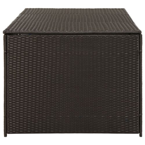 Garden Storage Box Poly Rattan 180x90x70cm Brown - Image 4