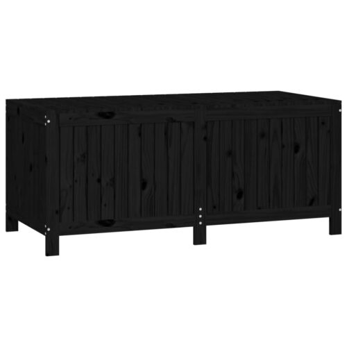 Garden Storage Box Black 147x68x64cm Solid Wood Pine - Image 4