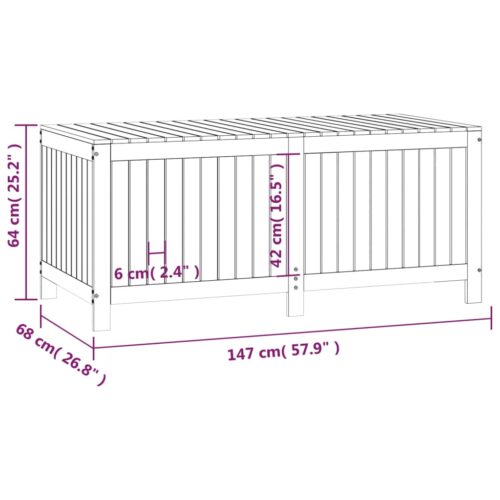 Garden Storage Box Black 147x68x64cm Solid Wood Pine - Image 9