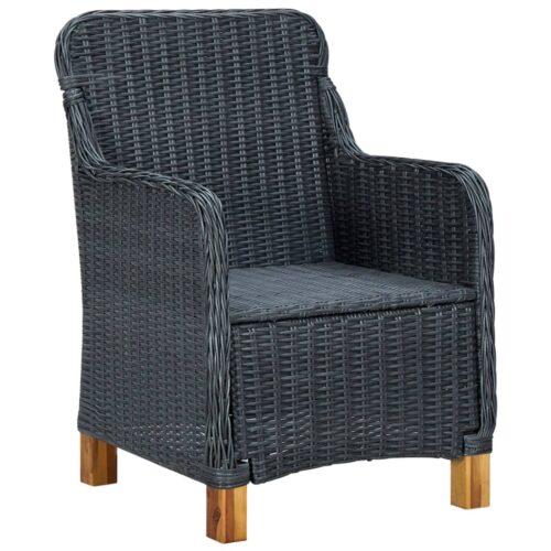 Garden Chairs with Cushions 2pcs Poly Rattan Dark Grey - Image 3