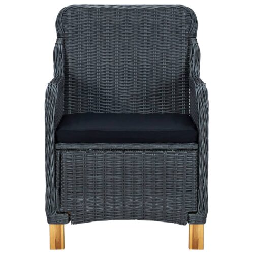 Garden Chairs with Cushions 2pcs Poly Rattan Dark Grey - Image 4