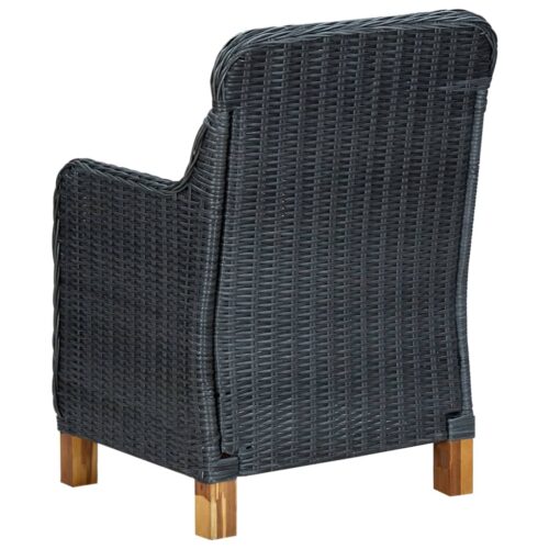 Garden Chairs with Cushions 2pcs Poly Rattan Dark Grey - Image 6