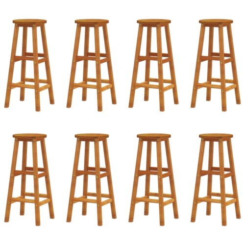 Bar Stools 8pcs Solid Wood Acacia - Image 2