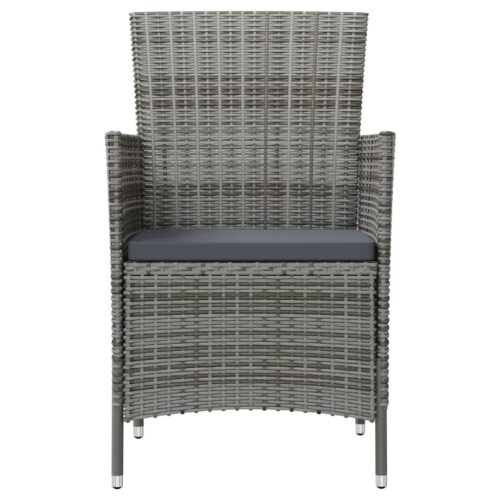 Garden Chairs with Cushions 4pcs Poly Rattan Grey - Image 3