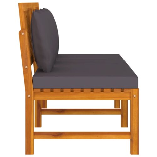 Day Bed with Grey Cushion 200x60x75cm Solid Wood Acacia - Image 5