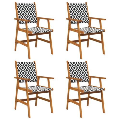 Garden Chairs 4pcs Solid Acacia Wood - Image 2