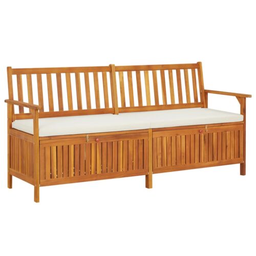 Storage Bench with Cushion 170cm Solid Wood Acacia