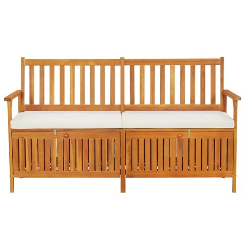 Storage Bench with Cushion 170cm Solid Wood Acacia - Image 2