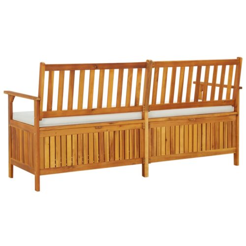 Storage Bench with Cushion 170cm Solid Wood Acacia - Image 4
