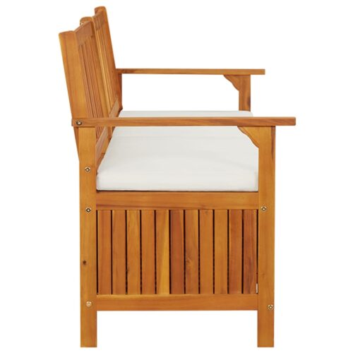 Storage Bench with Cushion 170cm Solid Wood Acacia - Image 5
