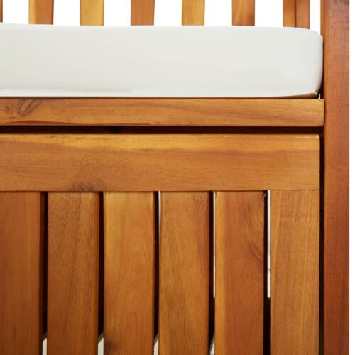 Storage Bench with Cushion 170cm Solid Wood Acacia - Image 6