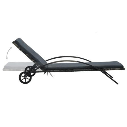 Sun Loungers with Table Poly Rattan Anthracite - Image 3