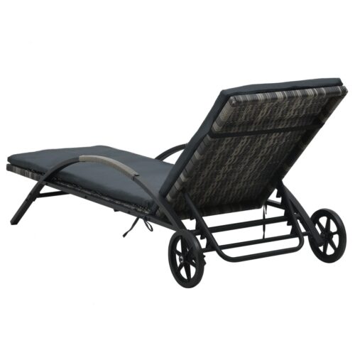 Sun Loungers with Table Poly Rattan Anthracite - Image 4