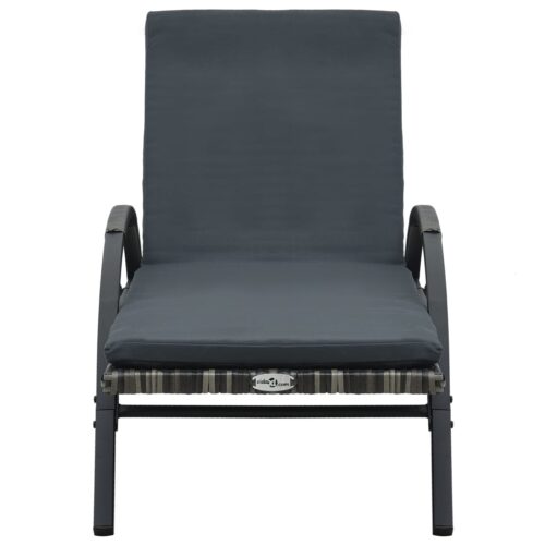 Sun Loungers with Table Poly Rattan Anthracite - Image 5