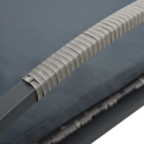 Sun Loungers with Table Poly Rattan Anthracite - Image 6