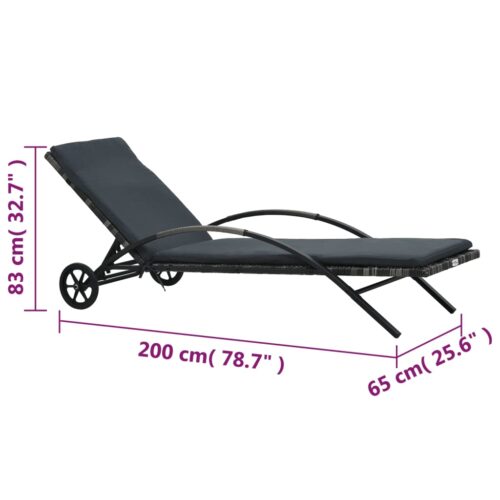 Sun Loungers with Table Poly Rattan Anthracite - Image 10