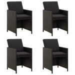 4x Patio Chairs Set Wicker Rattan Outdoor Garden Bistro Dining Lounge Sofa Seats