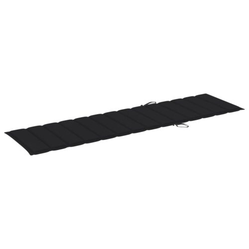 Sun Lounger with Table Cushion Solid Teak Wood - Image 8